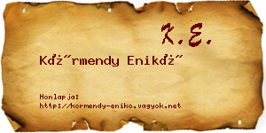 Körmendy Enikő névjegykártya