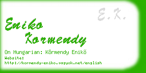 eniko kormendy business card